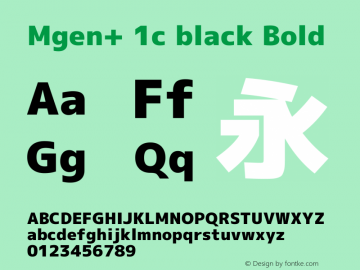 Mgen+ 1c black Bold Version 1.059.20150116图片样张