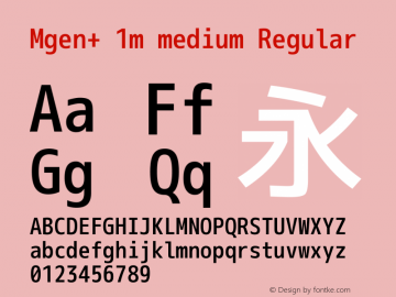 Mgen+ 1m medium Regular Version 1.059.20150116 Font Sample