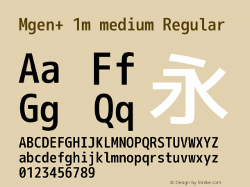 Mgen+ 1m medium Regular Version 1.059.20150602 Font Sample