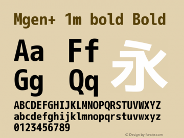 Mgen+ 1m bold Bold Version 1.058.20140803 Font Sample