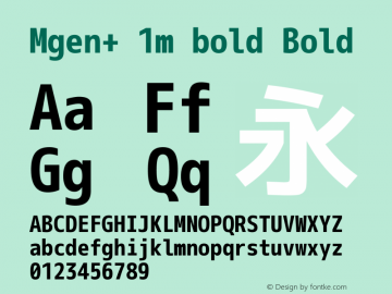 Mgen+ 1m bold Bold Version 1.058.20140822 Font Sample