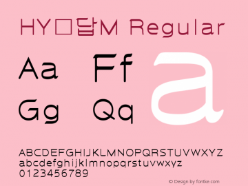 HY버들M Regular Version 1.00 Font Sample