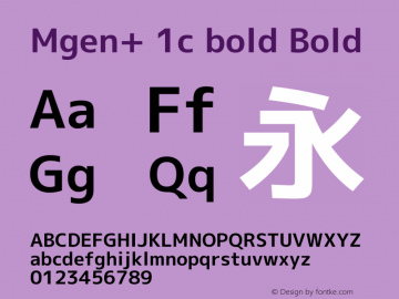 Mgen+ 1c bold Bold Version 1.058.20140828 Font Sample