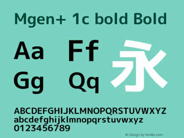 Mgen+ 1c bold Bold Version 1.059.20150116 Font Sample