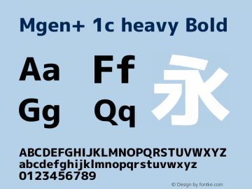 Mgen+ 1c heavy Bold Version 1.059.20150116 Font Sample