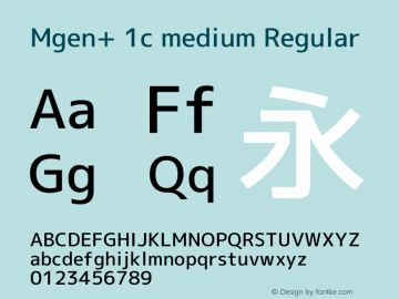 Mgen+ 1c medium Regular Version 1.059.20150116 Font Sample