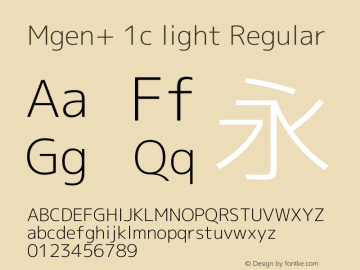 Mgen+ 1c light Regular Version 1.059.20150116 Font Sample