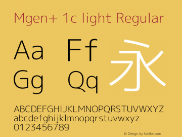 Mgen+ 1c light Regular Version 1.059.20150602 Font Sample