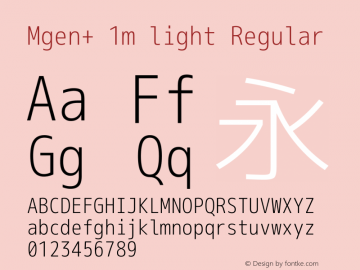 Mgen+ 1m light Regular Version 1.058.20140807 Font Sample