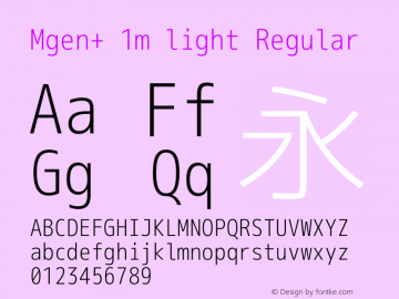 Mgen+ 1m light Regular Version 1.058.20140808 Font Sample