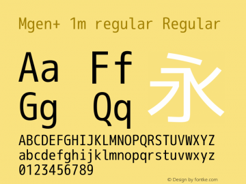 Mgen+ 1m regular Regular Version 1.058.20140808 Font Sample