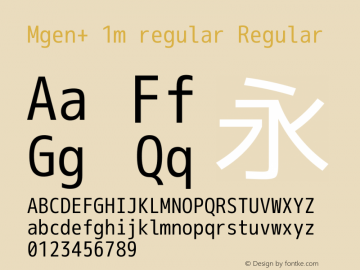 Mgen+ 1m regular Regular Version 1.059.20150602 Font Sample