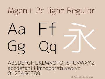 Mgen+ 2c light Regular Version 1.059.20150116 Font Sample