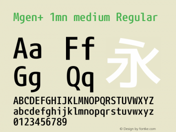 Mgen+ 1mn medium Regular Version 1.058.20140828 Font Sample