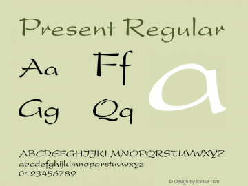 Present Regular Unknown Font Sample