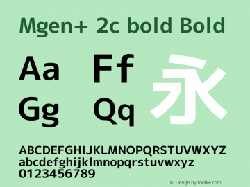 Mgen+ 2c bold Bold Version 1.059.20150602图片样张