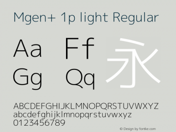 Mgen+ 1p light Regular Version 1.059.20150116 Font Sample