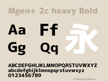 Mgen+ 2c heavy Bold Version 1.058.20140807 Font Sample