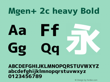 Mgen+ 2c heavy Bold Version 1.058.20140808 Font Sample