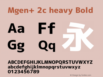 Mgen+ 2c heavy Bold Version 1.058.20140822 Font Sample