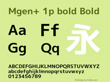 Mgen+ 1p bold Bold Version 1.059.20150602 Font Sample