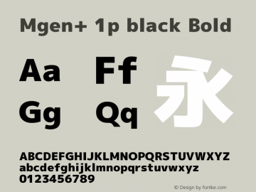 Mgen+ 1p black Bold Version 1.059.20150116 Font Sample