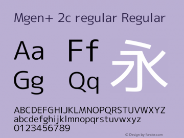 Mgen+ 2c regular Regular Version 1.058.20140808 Font Sample
