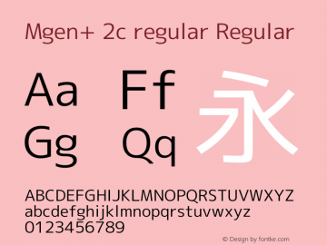 Mgen+ 2c regular Regular Version 1.059.20150602 Font Sample