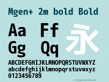 Mgen+ 2m bold Bold Version 1.058.20140808 Font Sample