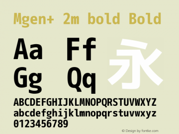 Mgen+ 2m bold Bold Version 1.059.20150116 Font Sample