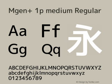 Mgen+ 1p medium Regular Version 1.059.20150602 Font Sample