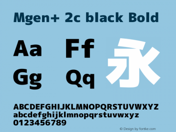 Mgen+ 2c black Bold Version 1.058.20140808 Font Sample