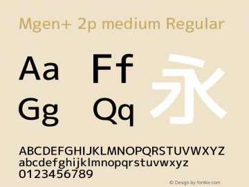 Mgen+ 2p medium Regular Version 1.058.20140822 Font Sample