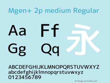 Mgen+ 2p medium Regular Version 1.059.20150602 Font Sample
