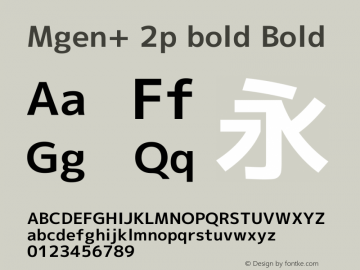 Mgen+ 2p bold Bold Version 1.058.20140808 Font Sample