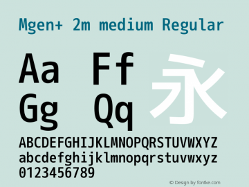 Mgen+ 2m medium Regular Version 1.058.20140808 Font Sample