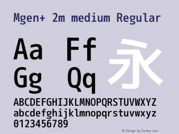 Mgen+ 2m medium Regular Version 1.059.20150602 Font Sample