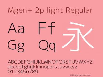 Mgen+ 2p light Regular Version 1.058.20140807 Font Sample