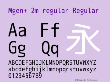 Mgen+ 2m regular Regular Version 1.059.20150602 Font Sample