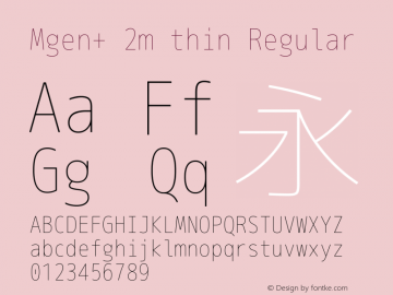Mgen+ 2m thin Regular Version 1.059.20150116 Font Sample