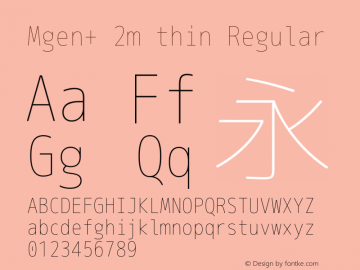 Mgen+ 2m thin Regular Version 1.059.20150602 Font Sample
