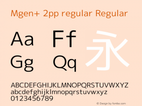 Mgen+ 2pp regular Regular Version 1.058.20140828 Font Sample