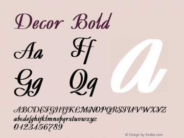 Decor Bold Converted from t:\DECOR.BF1 by ALLTYPE图片样张