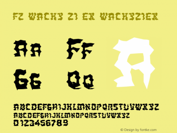 FZ WACKY 21 EX WACKY21EX Version 1.000 Font Sample