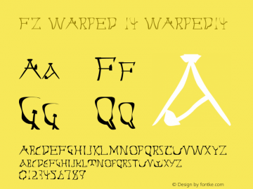 FZ WARPED 14 WARPED14 Version 1.000 Font Sample