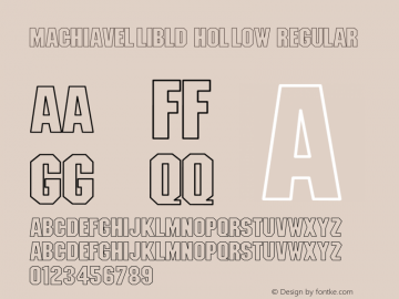 MachiavelliBld Hollow Regular Unknown Font Sample