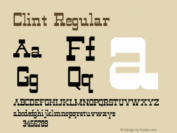 Clint Regular Unknown Font Sample