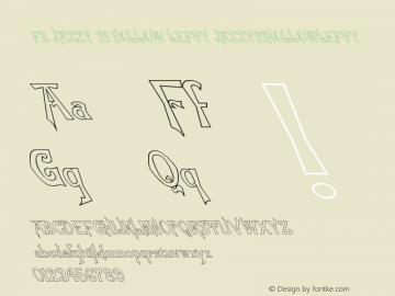 FZ JAZZY 21 HOLLOW LEFTY JAZZY21HOLLOWLEFTY Version 1.000 Font Sample