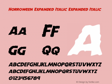 Horroween Expanded Italic Expanded Italic Version 1.0; 2014图片样张