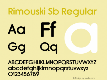 Rimouski Sb Regular Version 2.000图片样张